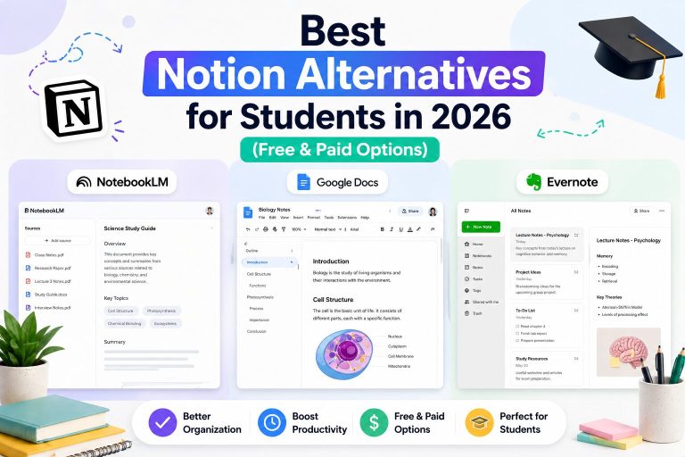 Best Notion Alternatives for Students in 2026 (Free & Paid Options)