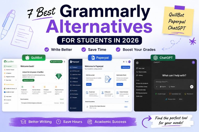 Best Grammarly alternatives for students in 2026, including AI writing tools for essays, proofreading, grammar, and academic writing