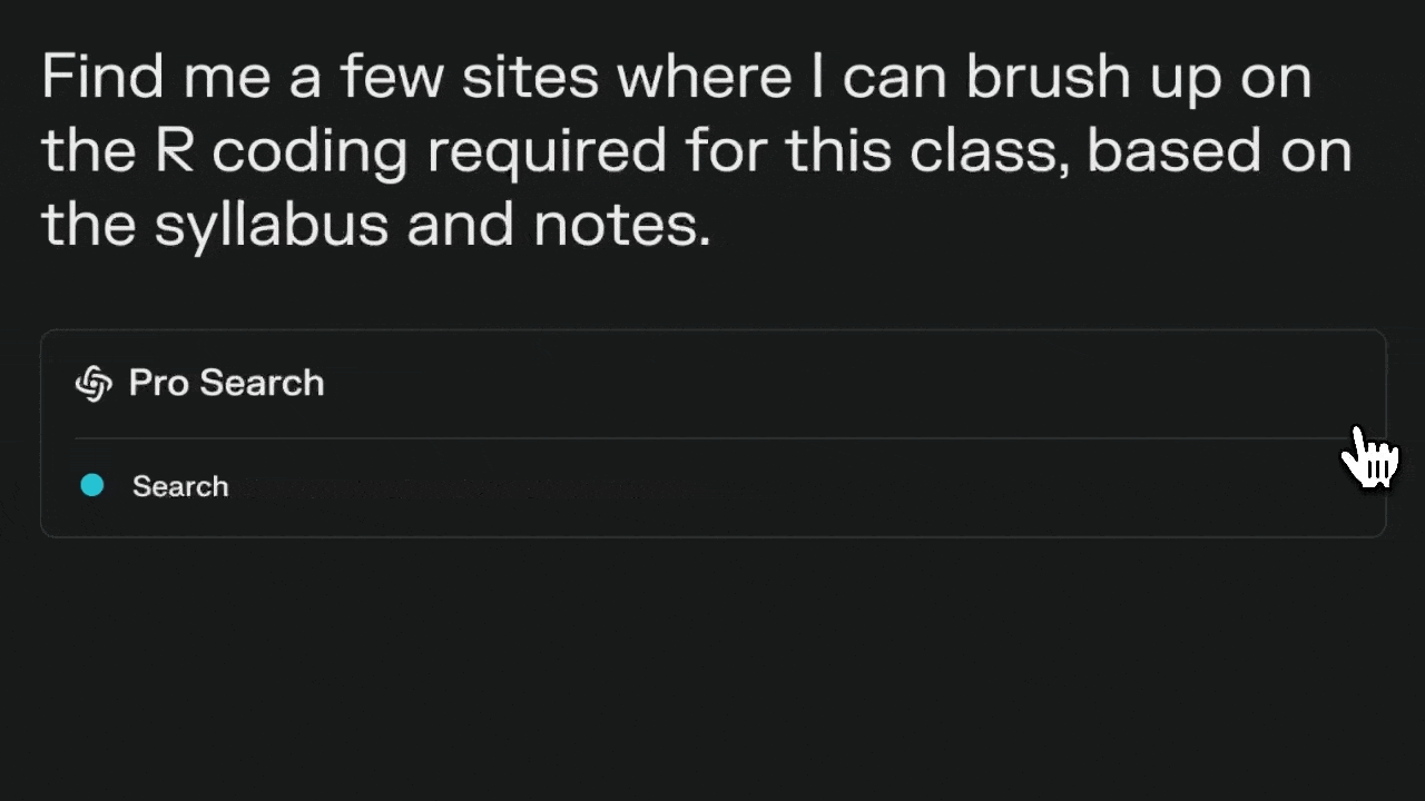 Perplexity helping a student research information from the web
