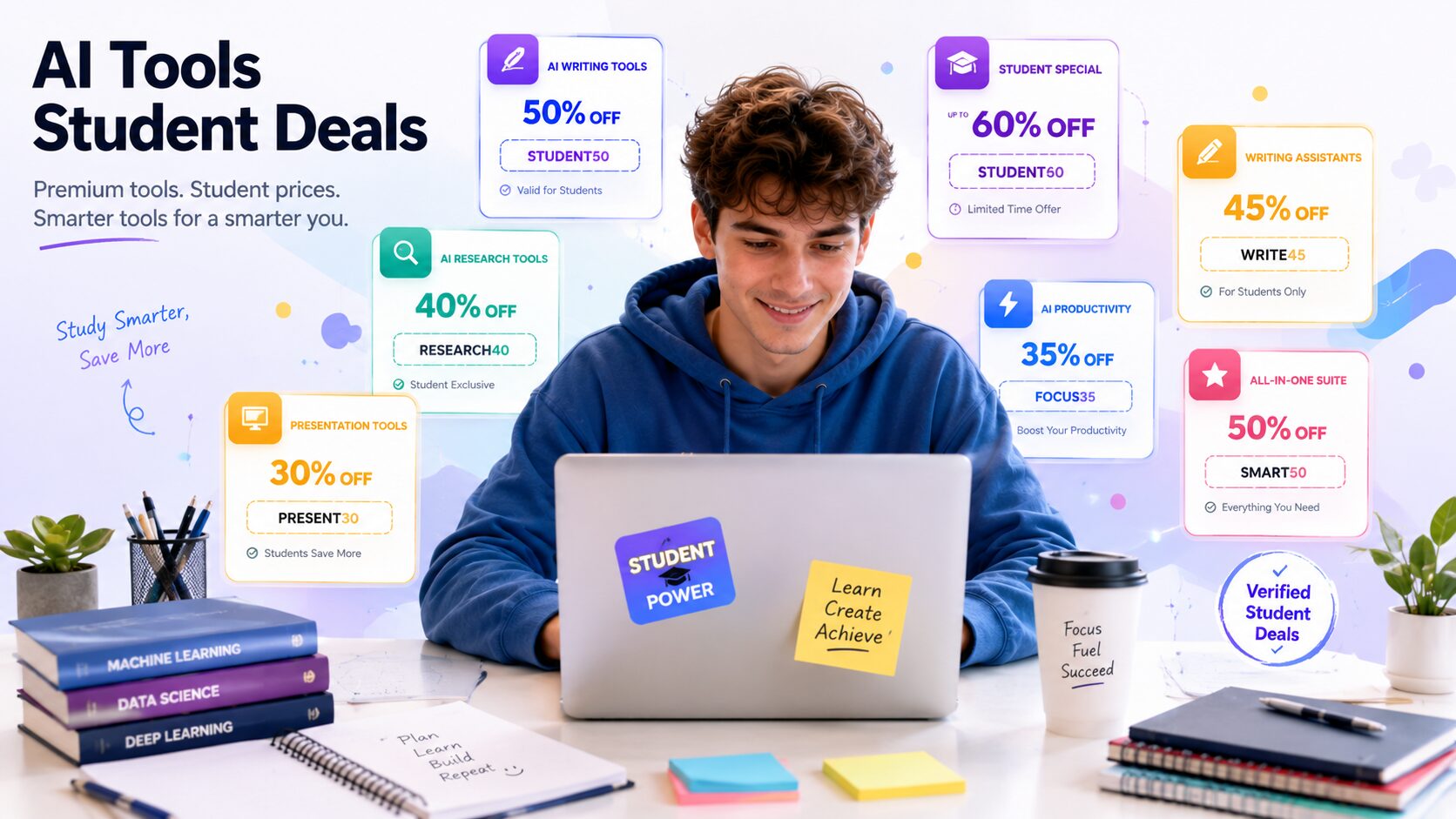 Best AI student discounts and promo codes for 2026.