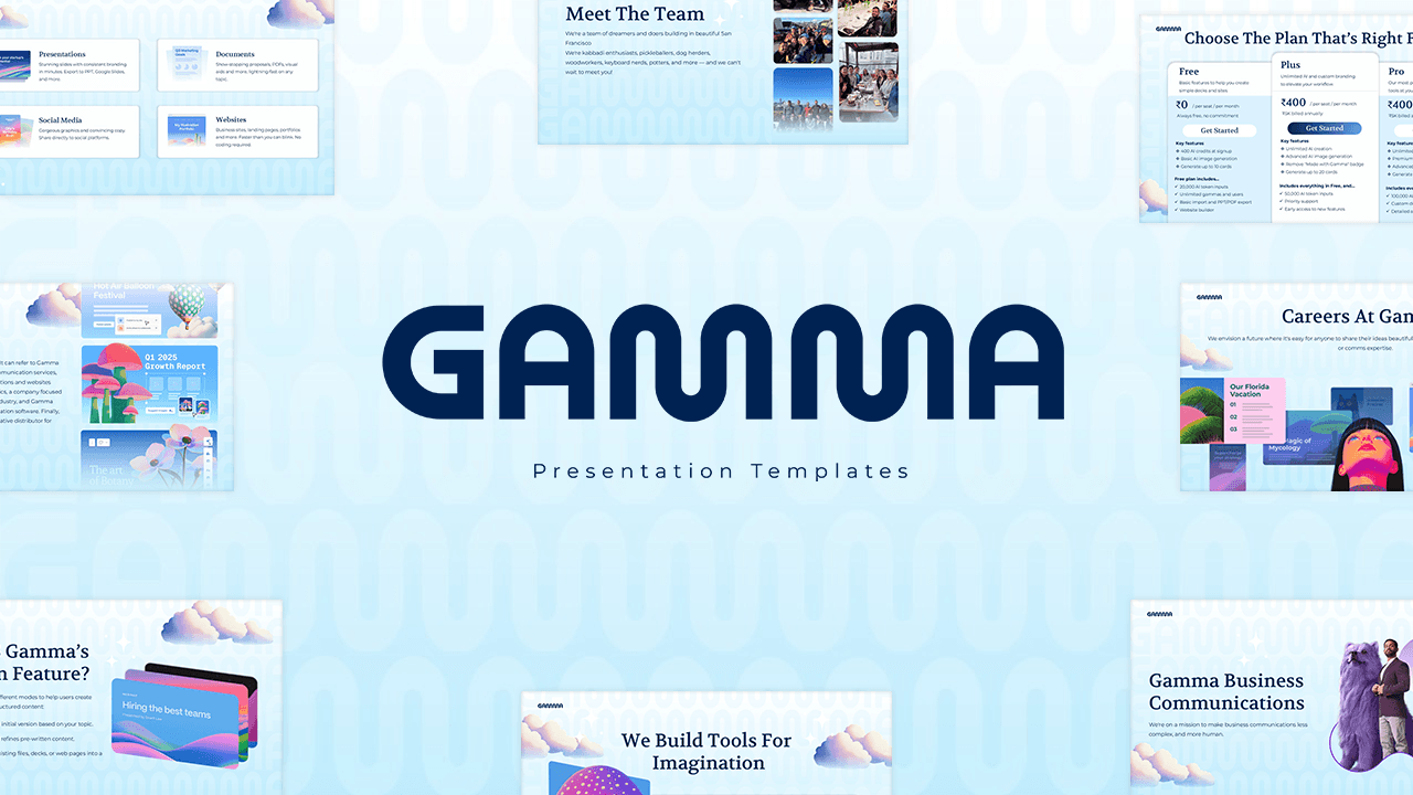 Gamma AI presentation generator interface