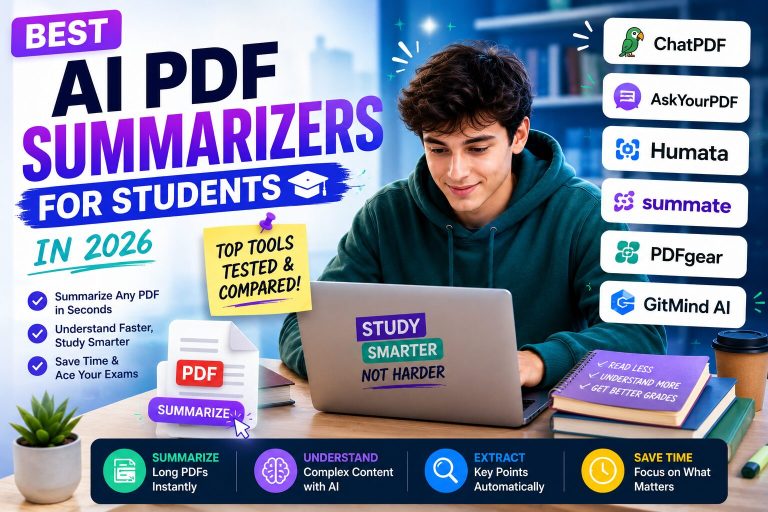 Student using the best AI PDF summarizers to summarize and understand PDFs in 2026
