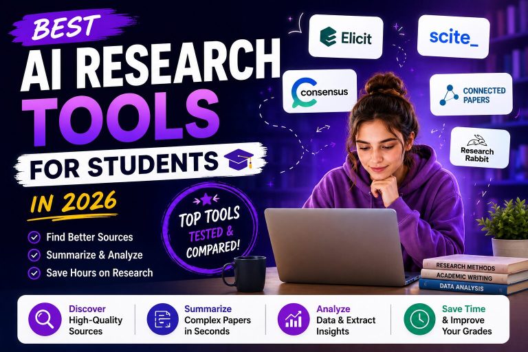 Student using the best AI research tools for academic research in 2026