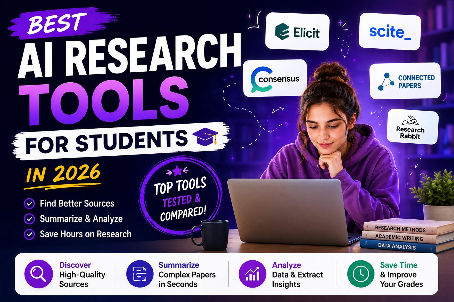 Student using the best AI research tools for academic research in 2026