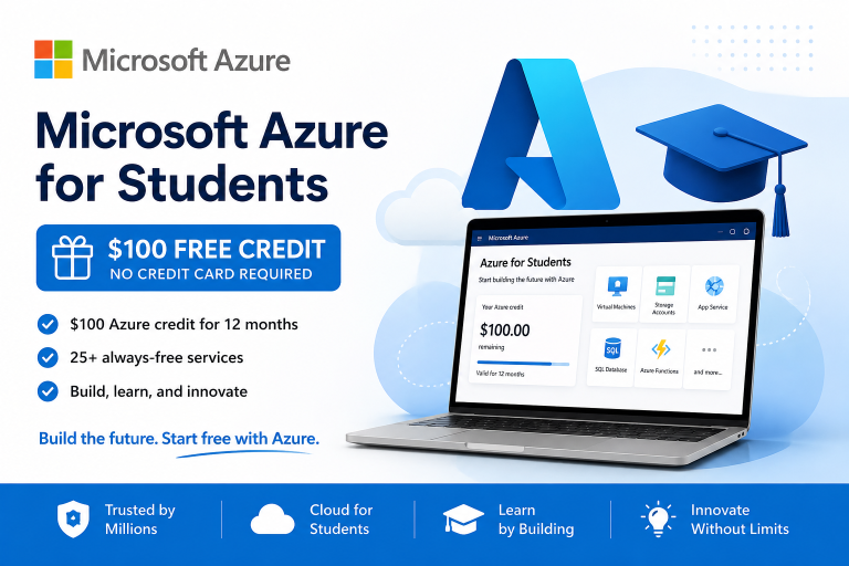 Microsoft Azure for Students 2026 with $100 free Azure credit