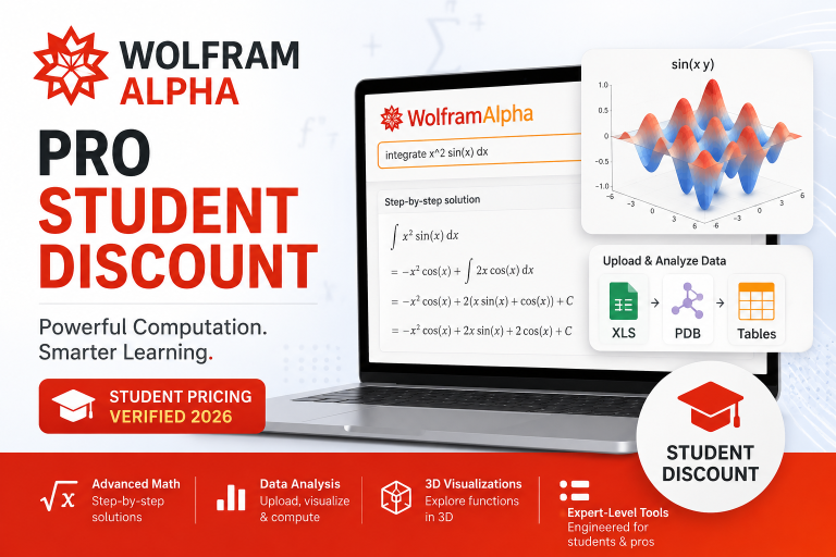 Wolfram Alpha Pro Student Discount 2026 with student pricing and step-by-step math tools